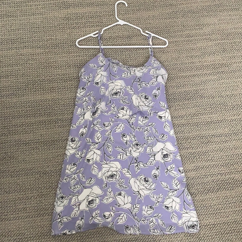 Purple floral spaghetti strap dress